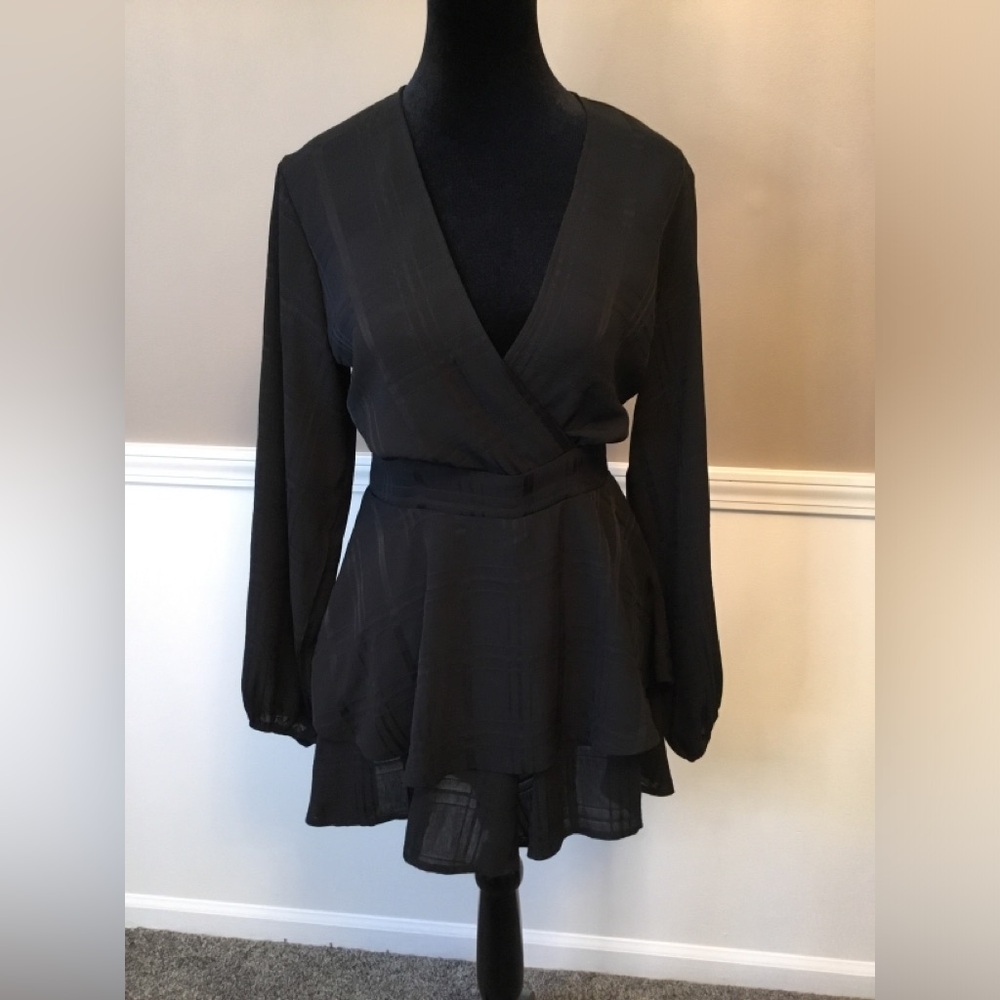 Black Long Sleeve romper dress